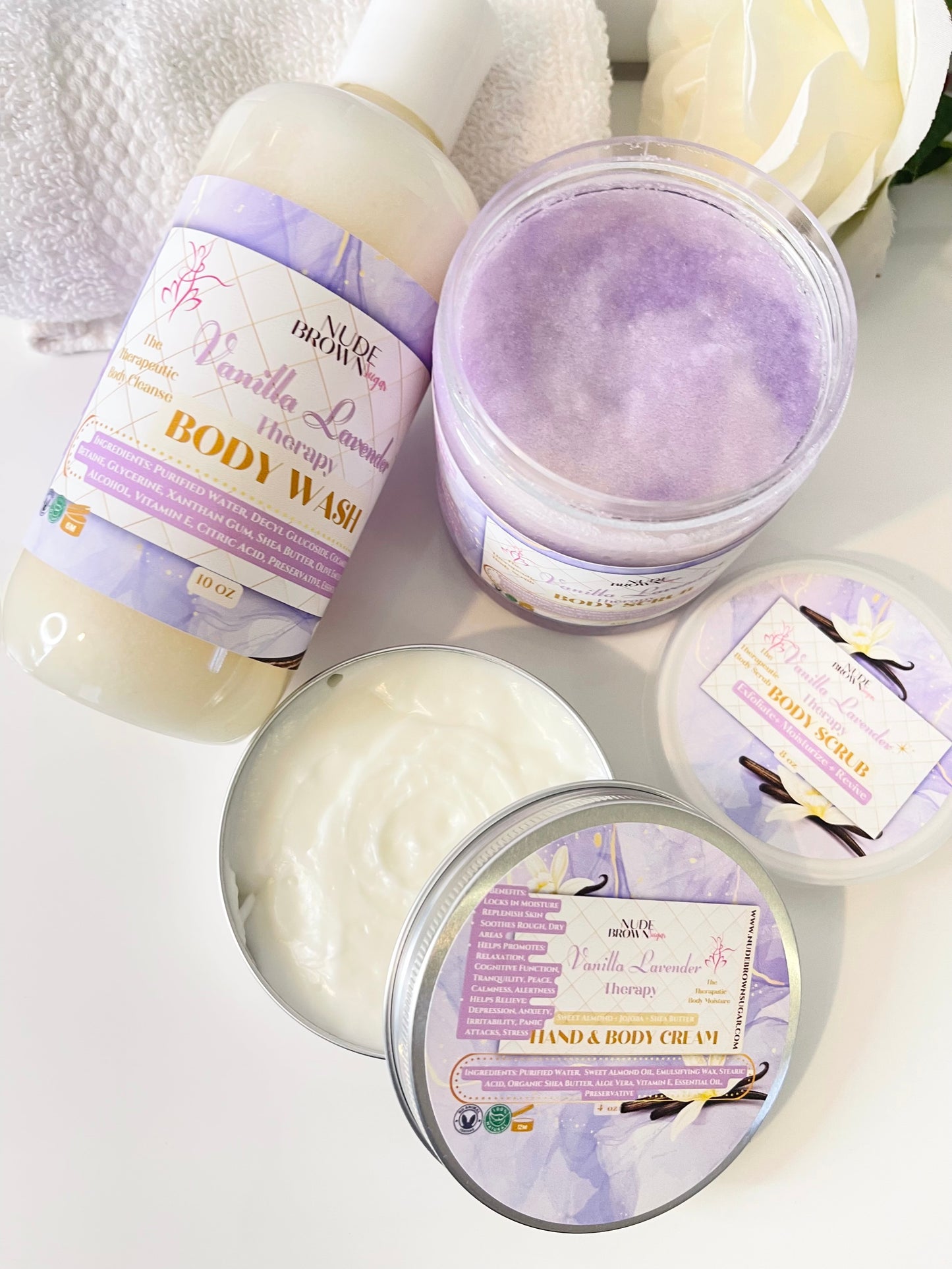 Vanilla Lavender Therapy Hand & Body Cream – Nudebrownsugar