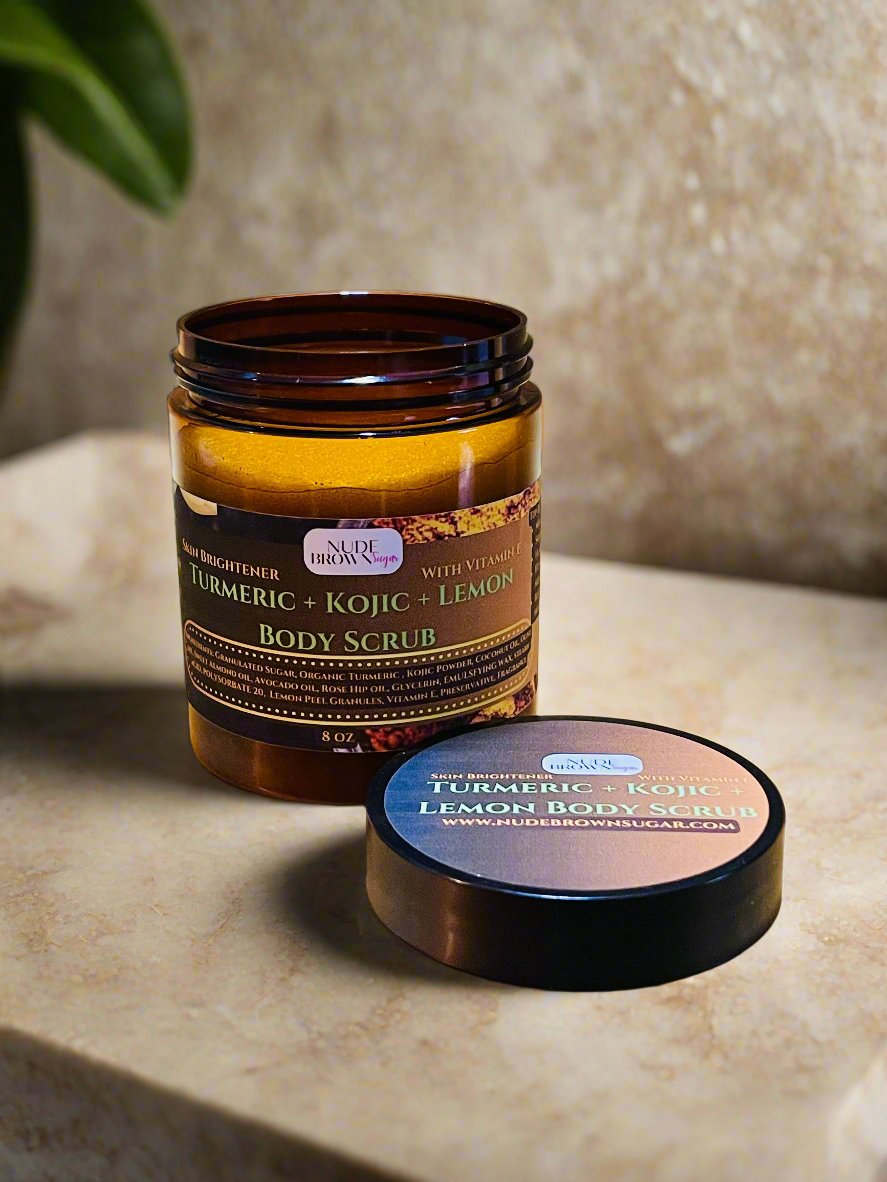 Turmeric + Kojic + Lemon Body Scrub - Nudebrownsugar